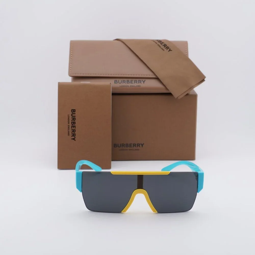 Burberry Kids JB4387 405087 Shield Sunglasses - Yellow Light Blue/Dark Grey